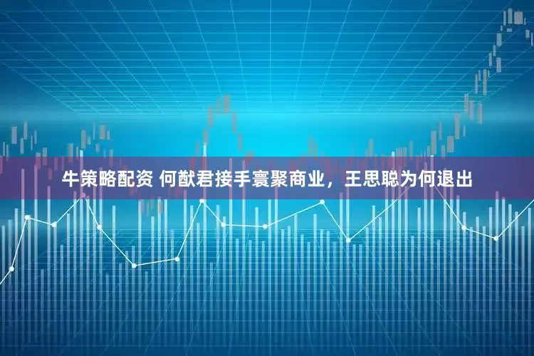 牛策略配资 何猷君接手寰聚商业，王思聪为何退出