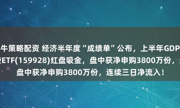 牛策略配资 经济半年度“成绩单”公布，上半年GDP同增5.3%！消费ETF(159928)红盘吸金，盘中获净申购3800万份，连续三日净流入！