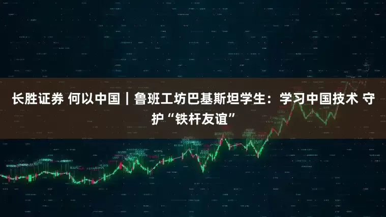 长胜证券 何以中国｜鲁班工坊巴基斯坦学生：学习中国技术 守护“铁杆友谊”